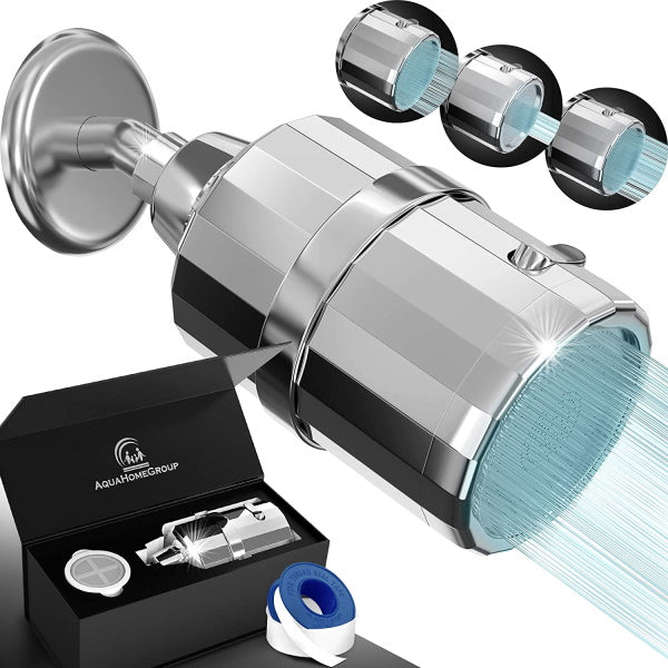 Aqua Earth 15 Stage Shower Filter with Vitamin C Shower Filters for Hard  Water Coconut Shell Activated Carbon Technology 
