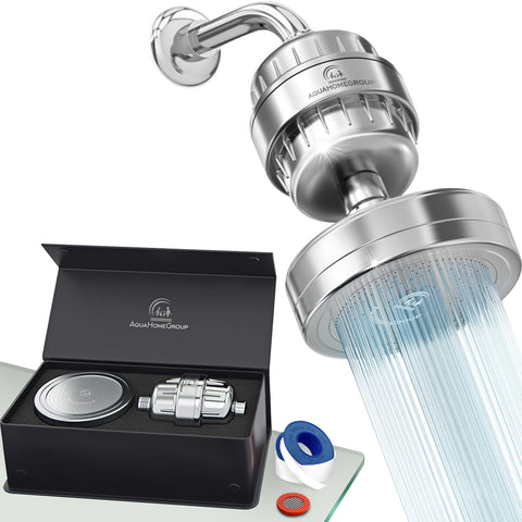 20 Stage Luxury Filtered Shower Head Set AquaHomeGroup