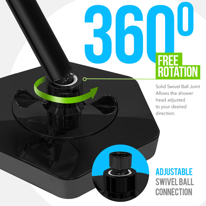 AquaHomeGroup High Pressure Rain Filtered Shower Head Black with Filter, Vitamin C E A - SPA Effect