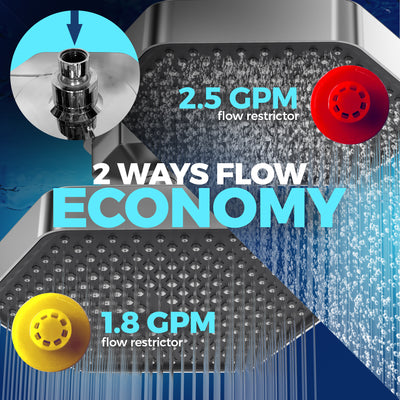 AquaHomeGroup High Pressure Rain Showerhead with Filter and Vitamin C E A - SPA Effect