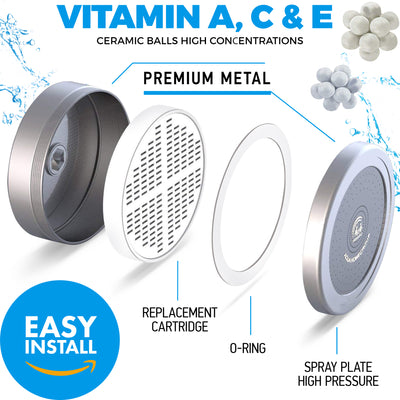 20 Stage Handheld with Filter Shower Head + Vitamin C +E +A